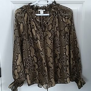 H&M Snake Print Blouse